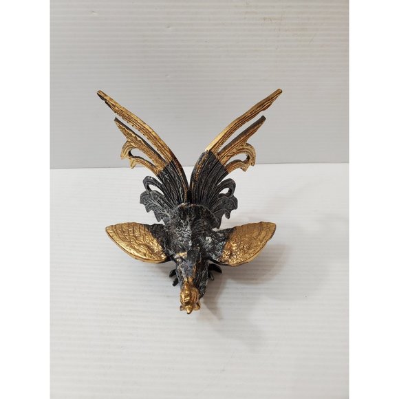 Cockerel figurine Vintage Table Decor brass Tone Metal Rooster, French V… - Picture 2 of 10